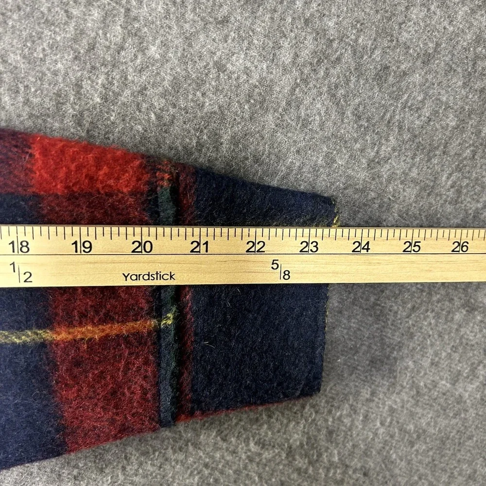 Sears Kingsport Mens Small‎ Red Blue Plaid Jacket Wool Linen Blend